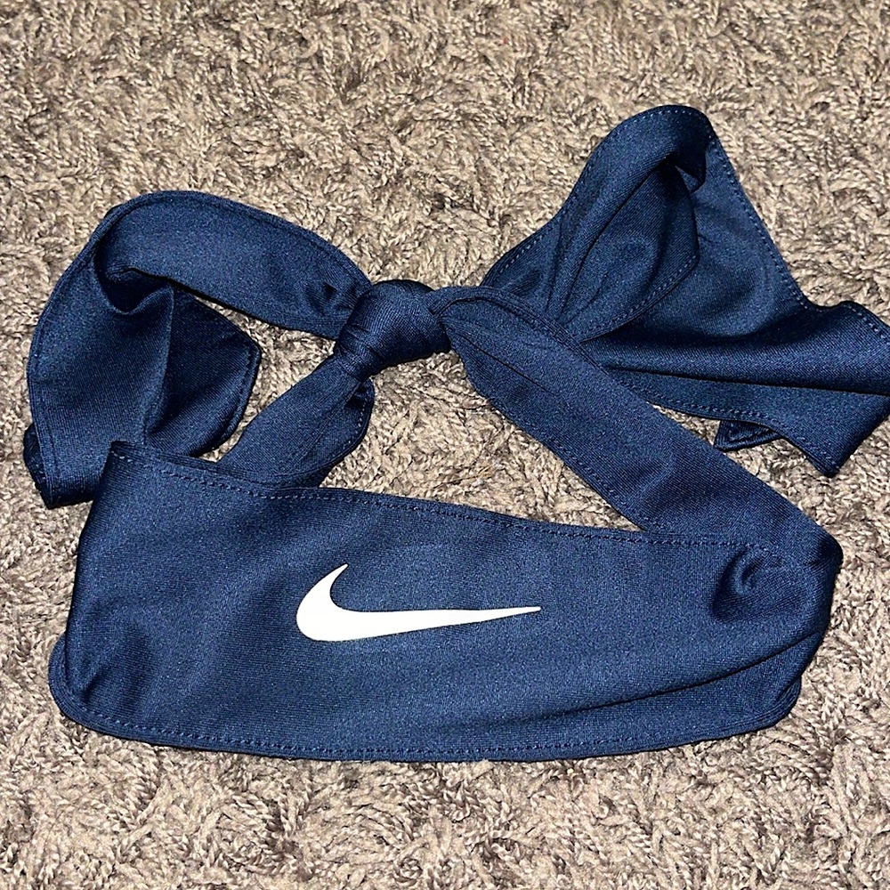 navy nike tie wrap headband
